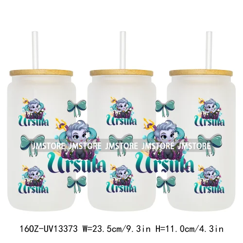 In My Villains Era Cartoon Queen UV DTF Cup Wrap Ready To Apply Transfer Stickers Waterproof For 16OZ Libbey Glass Can Tumbler