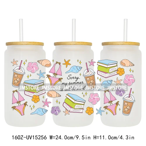 Summer Season Salty Beach UV DTF Stickers Ready to Transfer Cup Wrap Custom Labels DIY Craft For Libbey Can Glass Tumblers Mugs