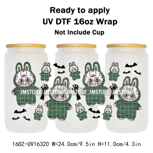Laboo Killers Friends Halloween Monster Doll UV DTF Stickers Ready To Transfer Cup Wrap Custom Logo For Libbey Can Glass Tumbler