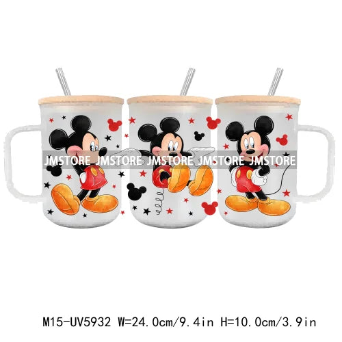 Cartoon Characters Best Friends UV DTF Sticker For 15OZ Mug Libbey Glass Cup Can Wrap Transfer Sticker Custom Labels DIY Logo