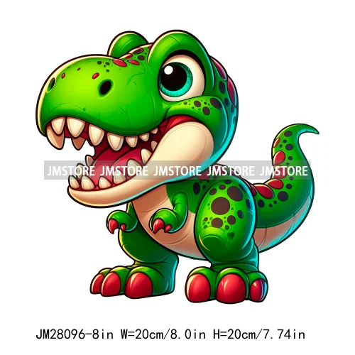 Funny Diy Dinosaur Cute Dino Nursery Animal DTF Iron On Transfers Stickers Ready To Press For T-shirts Bags