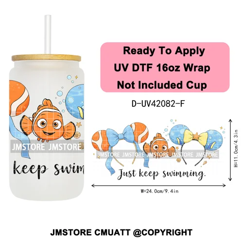 Coquette Bow Magical Cartoon Princess Halloween UV DTF Stickers Ready To Apply Cup Wrap High Quality For 16OZ Libbey Can Glass