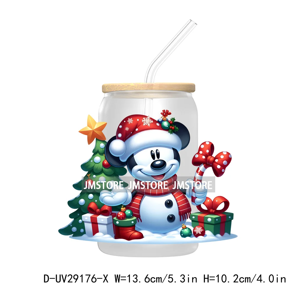 Christmas Vibes Cartoon Mouse Friends UV DTF Transfer Stickers Decals For Libbey Cold Cups Mugs Tumbler Labels Magical Kingdom