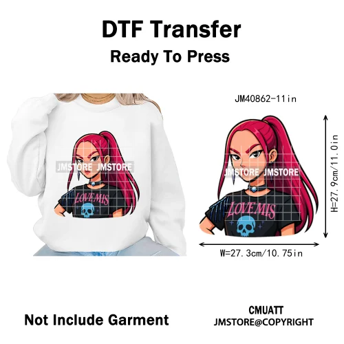 Cartoon Girl Group Boy Band Music Fans Anime Lover Soda Pop Iron on DTF Washable Transfers Stickers Ready to Press for T-shirts