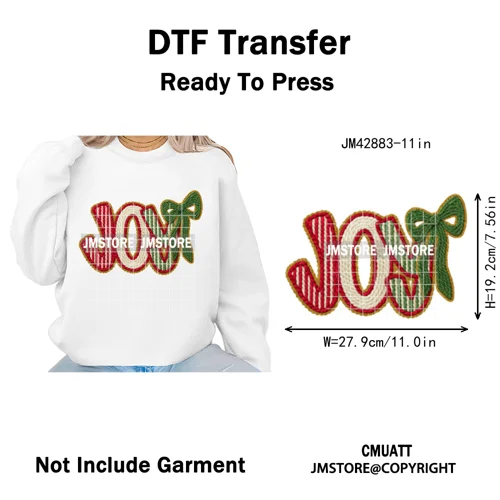 Funny Faux Yarn Crochet Christmas Tree Santa Winter Season Iron on DTF Washable Transfers Stickers Ready to Press for Textiles
