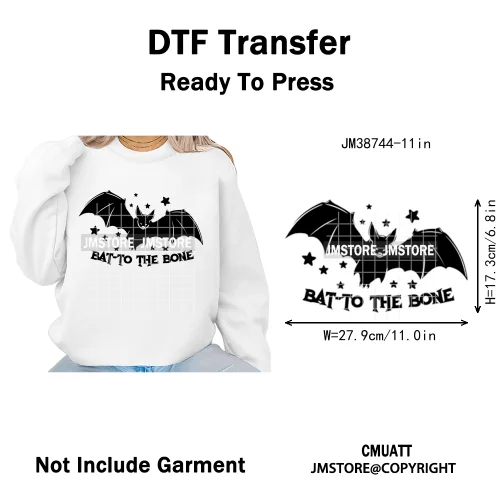 Funny Spooky Season Skelleton Coffin Break Sarcastic Halloween Puns Iron on DTF Transfer Sticker Ready to Press for Clothes Bags