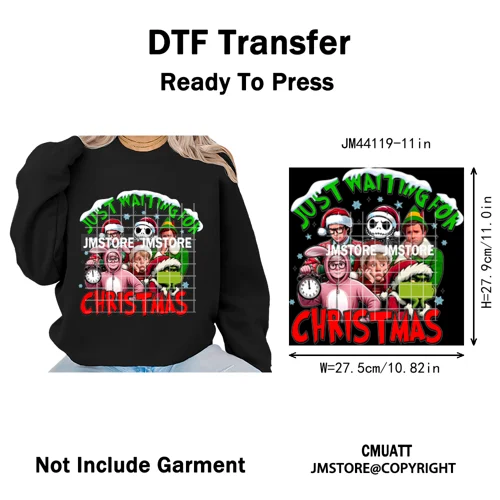 Thug Life Cartoon Movie Xmas Friends Christmas Thief Iron on Washable DTF Transfers Stickers Ready to Press for T-shirts Bags