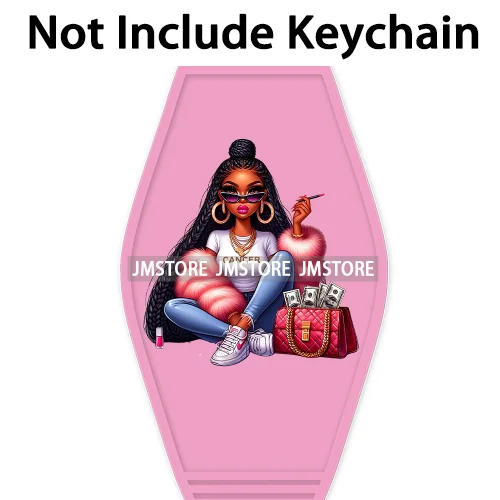 Melanin Afro Girl Zodiac High Quality WaterProof UV DTF Sticker For Motel Hotel Keychain Black African American Women Horoscope