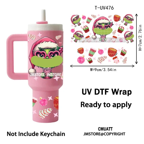 Cartoon Movie Thanksgiving Christmas UV DTF Keychain Wraps Ready To Apply Durable Custom UV Stickers For Mini Tumbler Keychain