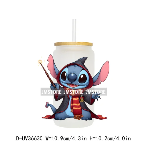 Magic Cartoon Wizard School UV DTF Transfer Stickers Decals Ready To Apply Waterproof For 16OZ Libbey Glass Can Cups Tumbler