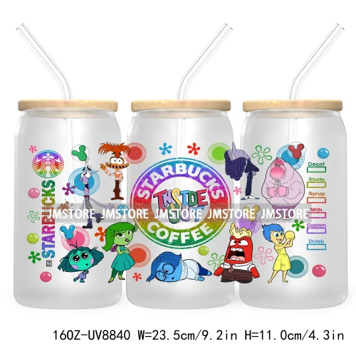 Cartoon Movie Characters UV DTF Stickers For 16OZ Libbey Glass Cup Can Wrap Transfer Printing Custom Logo Labels Best Friends