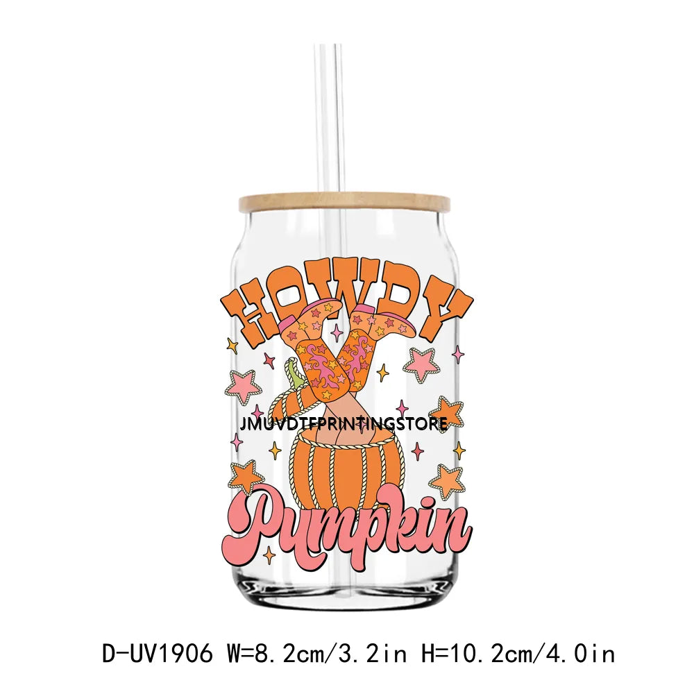 Cozy Pumpkin Sesaon Fall Vibes Leaves UV DTF Transfers Stickers Decals For Libbey Cold Cups Mugs Tumbler Waterproof DIY Craft