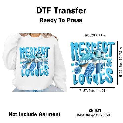 Spring Break Wildflower Seashell Turtle Coquette Sun Summer Vacation Iron on DTF Transfers Stickers Ready to Press for Clothes