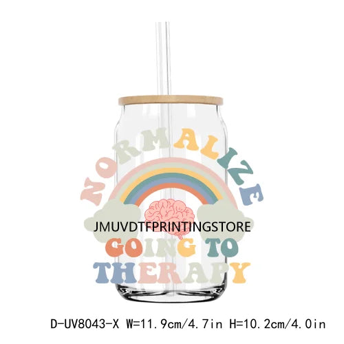 Mental Health Positive Motivational Matter UV DTF Transfer Stickers Decals For Libbey Cold Cups Mugs Tumbler Waterproof DIY Logo