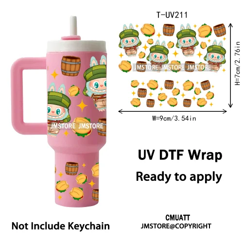 Cartoon Monsters Doll Kids Gift UV DTF Custom Prints Ready To Apply Transfer Stickers Waterproof Wraps For Mini Tumbler Keychain