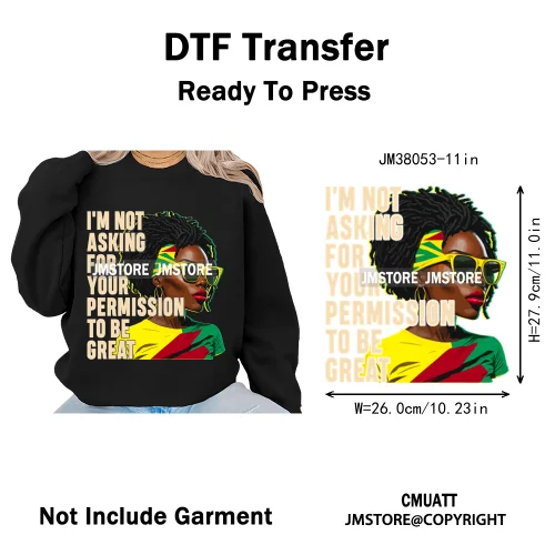 God Says She Is Dope Women Juneteenth 1865 Independence Washable Iron on DTF Transfers Stickers Ready to Press for Clothes