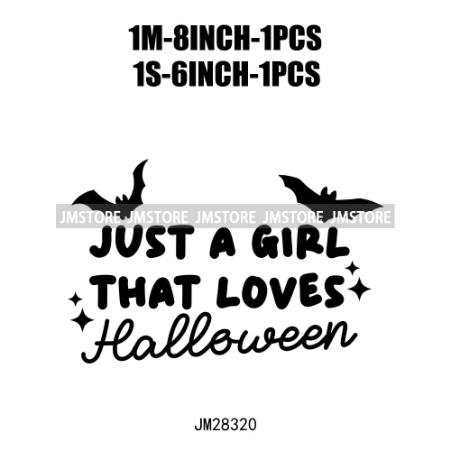 Just A Girl That Loves Halloween Howdy Boot Ghosting Spooky Season Logo Iron On DTF Transfer Stickers Ready To Press For Clothes