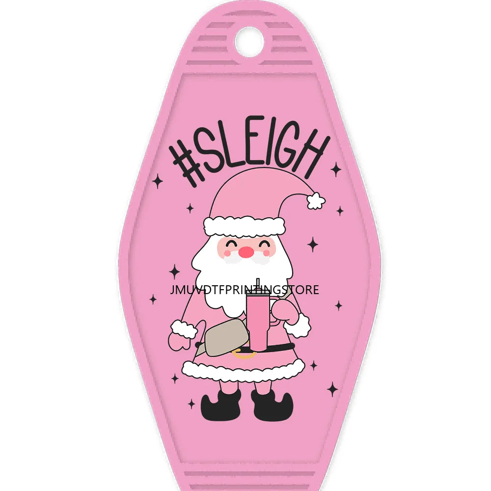 Christmas Boojee Snowman Stanley Tumbler Belt Bag High Quality WaterProof UV DTF Sticker For Motel Hotel Keychain Santa Claus