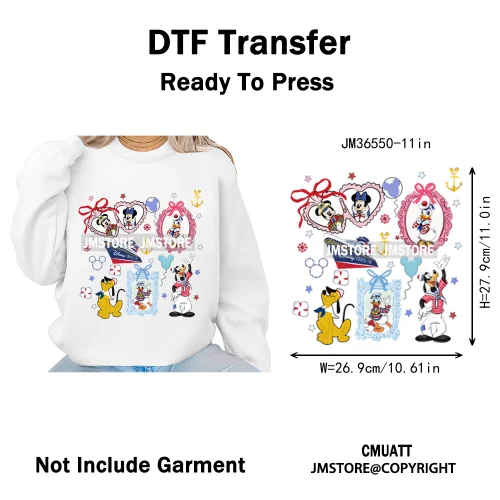 Colorful Animal Coquette Mirror Bracelet Cartoon Character Printing Iron On DTF Transfers Stickers Ready To Press T-shirts Bags