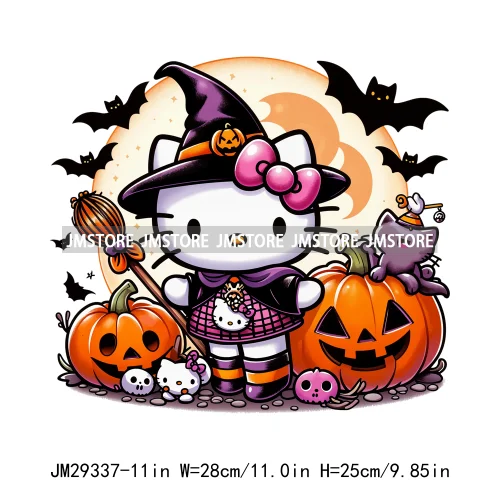 Cartoon Horror Character Halloween Vibes Pumpkin Killer Logos Iron On DTF Transfers Stickers Ready To Press For Hoodies