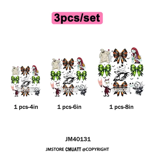 Halloween Horror Party Cartoon Friends Nightmare Spooky Vibes Iron on DTF Washable Transfers Stickers Ready to Press for Clothes