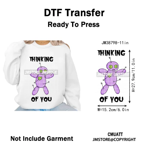 Sarcasm Halloween Time Boos Ghost Spooky Vibes Washable Designs Iron on DTF Transfers Stickers Ready to Press for T-shirts Bags