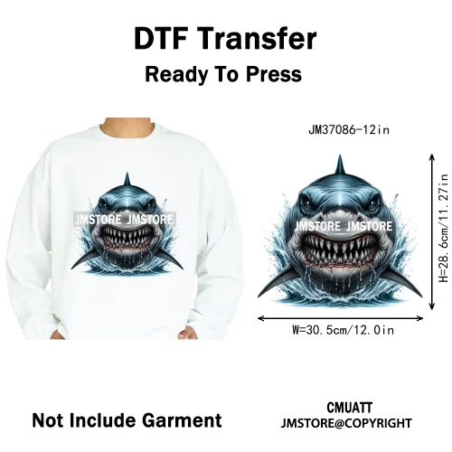 12in Urban Gangster Rich Money Lion Beats Shark Vibes Iron on DTF Thermal Transfers Stickers Ready to Press for T-shirts Bags