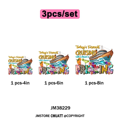 Tropical Summer Tequila Cocktail Drink Sunsets Salty Beach Vibes Logo Iron on DTF Transfers Stickers Ready to Press for Clothing