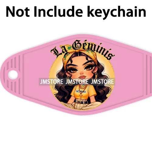 Chicana Chola Chibi Style Latina Zodiac High Quality Durable WaterProof UV DTF Stickers For Motel Hotel Keychain Lady Women