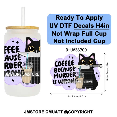 Fantasy Book Lover Gifts Positive Quotes UV DTF Decals Ready To Apply Waterproof Transfer Stickers For 16OZ Libbey Glass Can Cup