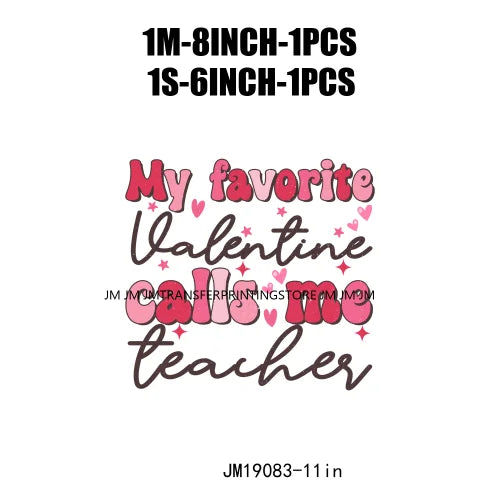 Retro Distressed Loved Teacher Mama Valentine Teaching Sweetheart DTF Heat Transfer Stickers Printing Ready To Press For Clothes