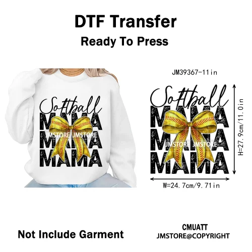 Retro Football Touchdown Season Checkered Coquette Sport Mama Iron on DTF Washable Transfers Sticker Ready to Press for T-shirts
