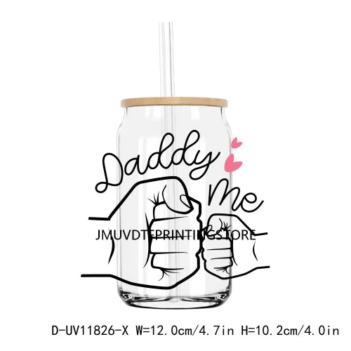 Father's Day UV DTF Transfers Stickers Decals For Libbey Cold Cups Mugs Tumbler Waterproof DIY Logo Cool Grandpa Papa Dad Gift