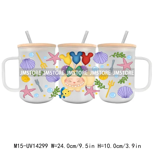 Cartoon Monsters Doll 15OZ Glass Mug UV DTF Cup Wrap Ready To Apply Waterproof High Quality Custom Prints For Mugs Cup Tumbler
