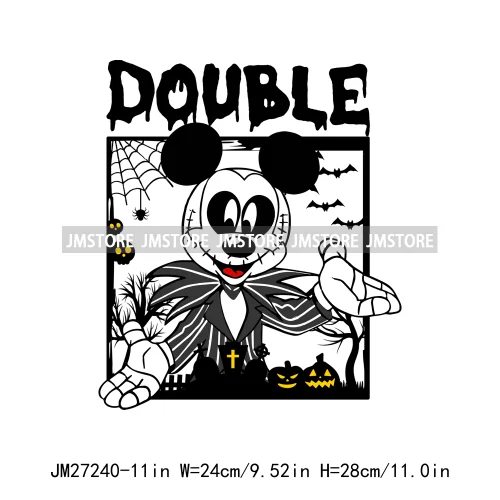 Cartoon Halloween Season Let's Go Ghouls Burn Sage Not Witches Spooky Vibes DTF Iron On Heat Press Transfer Stickers For Clothes