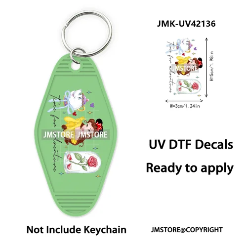 Coquette Bow Magical Mouse Cartoon UV DTF Motel Keychain Decal Ready To Ship Durable Transfer Stickers Prints For Hotel Keychain