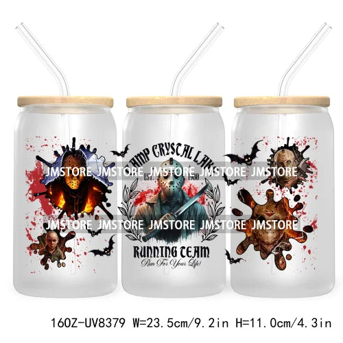 Spooky Vibes Coffee 16OZ UV DTF Cup Wrap Transfers Stickers Custom Labels Durable Waterproof Logo For Libbey Glass Can Halloween