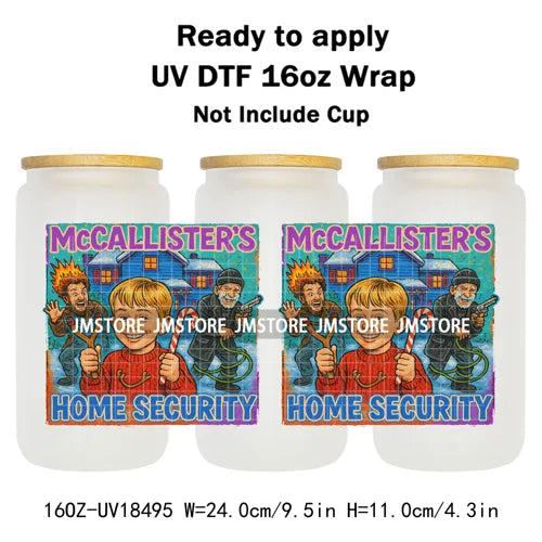 Retro Christmas Movie Character UV DTF Cup Wrap Ready To Apply Transfer Stickers Durable 16OZ Tumbler Wraps For Libbey Glass Can