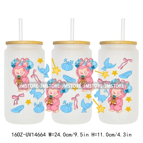 Funny Cartoon Character UV DTF Stickers Ready to Transfer Cup Wrap Custom Labels DIY Craft For Libbey Can Glass Tumblers Mugs