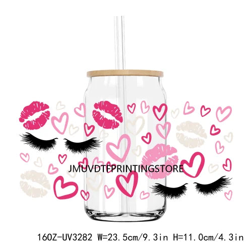 Cupid Ghostie Spooky Valentine's Day UV DTF Sticker For 16OZ Libbey Glass Cup Can Wrap Transfer Sticker Custom Labels DIY Logo