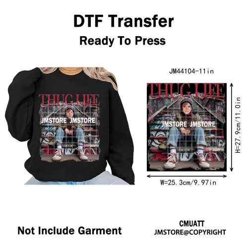 Thug Life Cartoon Movie Xmas Friends Christmas Thief Iron on Washable DTF Transfers Stickers Ready to Press for T-shirts Bags