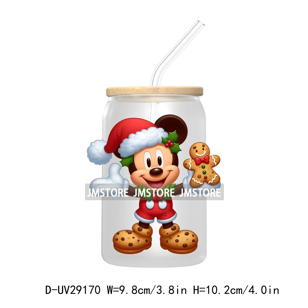 Christmas Vibes Cartoon Mouse Friends UV DTF Transfer Stickers Decals For Libbey Cold Cups Mugs Tumbler Labels Magical Kingdom