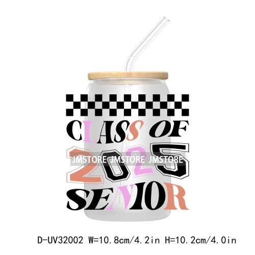 Coquette Bow Senior 2025 Western Grad Squad UV DTF Transfer Stickers Decals For Libbey Cold Cups Mugs Tumbler Waterproof Logo