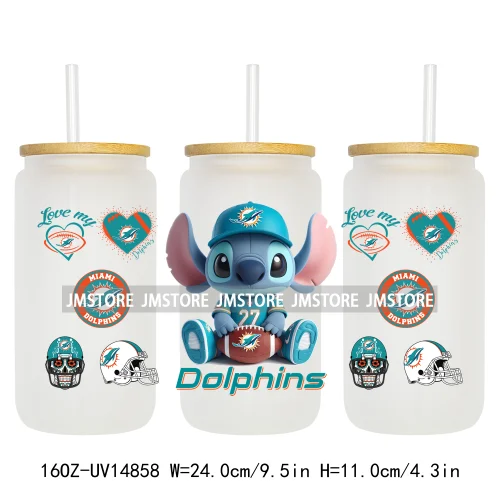 Cute Cartoon Sport Team Game Day 16OZ UV DTF Cup Wraps Ready To Apply Waterproof Transfer Stickers For Libbey Glass Can Tumbler