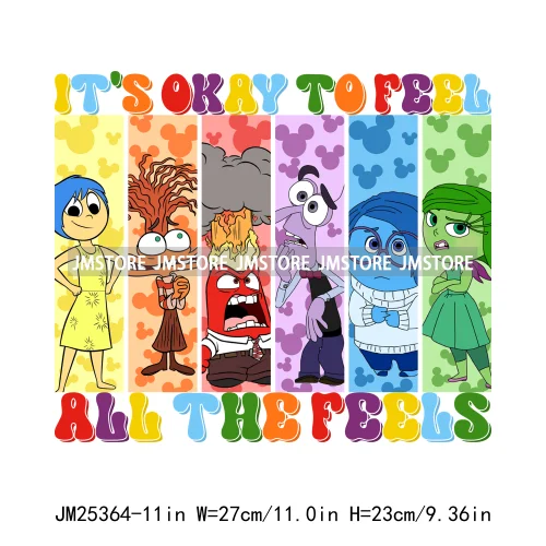 Emotions Friends It's Okay to Feel Therapist Psychologist Today I Feel Iron On DTF Transfer Stickers Ready To Press For T-shirts