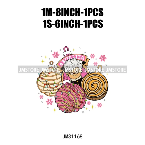 Funny Tis The Season Mexican Chocolate Pink Christmas Pan Dulce Spanish Iron On DTF Transfer Stickers Ready To Press For Clothes