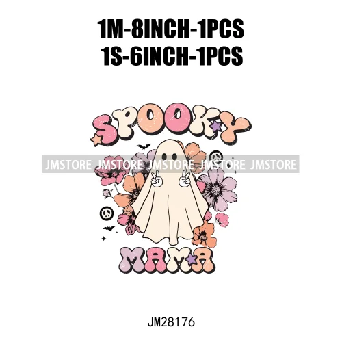Cute Mama Babe Stay Spooky Let's Go Ghouls Halloween Season Designs DTF Iron On Transfers Stickers Ready To Press For Clothes