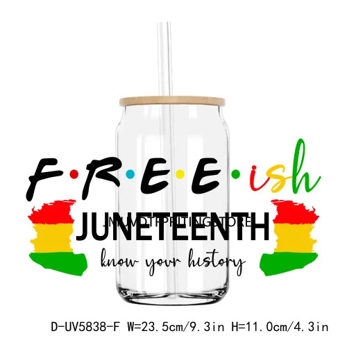 Celebrate 1865 Juneteenth Hope UV DTF Transfer Stickers Decals For Libbey Cold Cups Mug Tumbler Waterproof DIY Craft Black Power