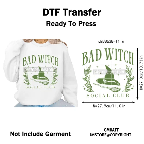 Witch Changed For Good Faux Glitter Pink and Green Movie Iron on DTF Washable Transfers Stickers Ready to Press for Clothes Bags