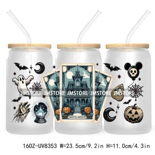 Ghostface Halloween Characters Tarot Card UV DTF Wraps Transfer Stickers Custom Labels Waterproof Logo For 16OZ  Libbey Cup Can